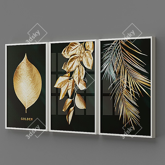 Modern Frame Wall Paintings, Set of 5 3D model image 5