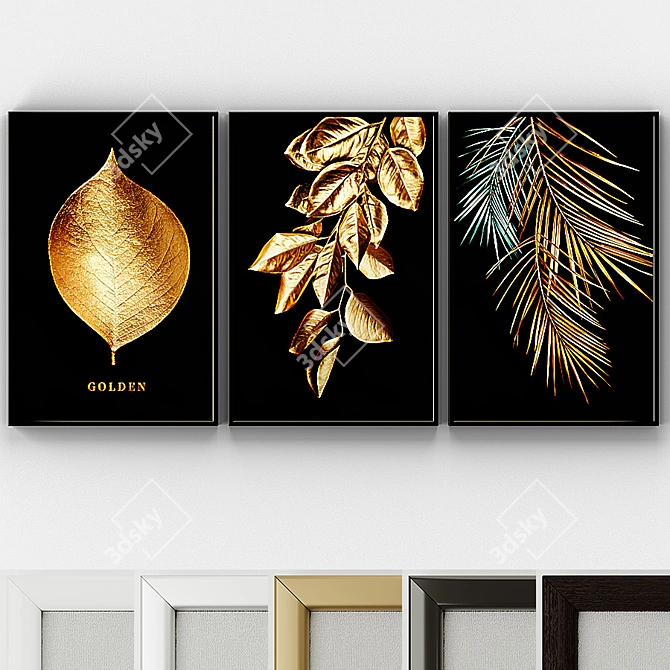 Modern Frame Wall Paintings, Set of 5 3D model image 7