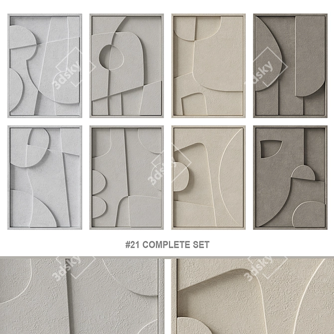 Edith Beurskens Relief Panel Set 3D model image 1