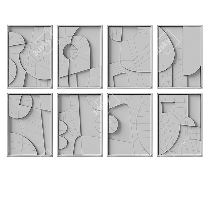 Edith Beurskens Relief Panel Set 3D model image 2