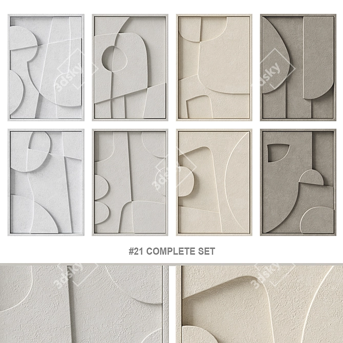 Edith Beurskens Relief Panel Set 3D model image 3