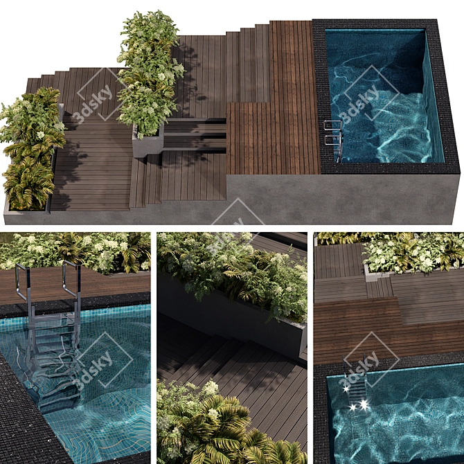 Luxury Pool with Stunning Landscape 3D model image 1