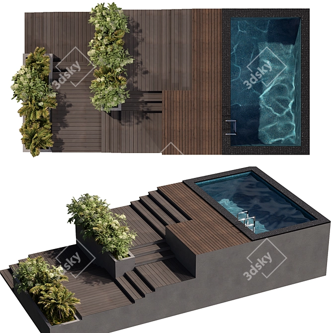 Luxury Pool with Stunning Landscape 3D model image 2