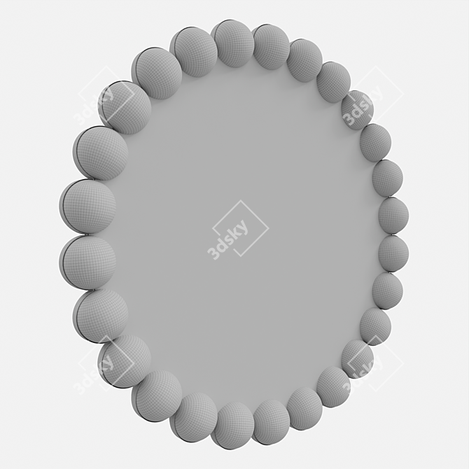 Elegant Pearl Mirror: Light Bronze & Alabaster Marble 3D model image 6