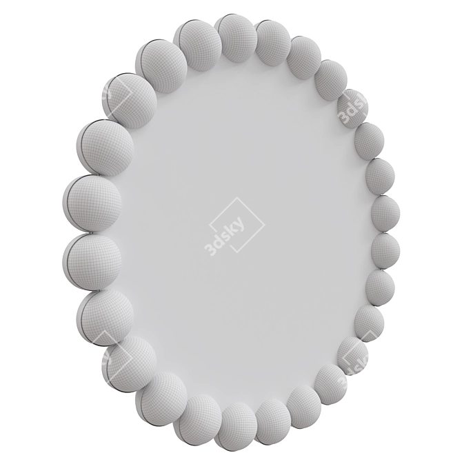 Elegant Pearl Mirror: Light Bronze & Alabaster Marble 3D model image 10