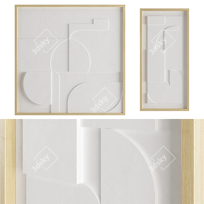 Minimalist Relief Panels: Vormnotie Design 3D model image 1