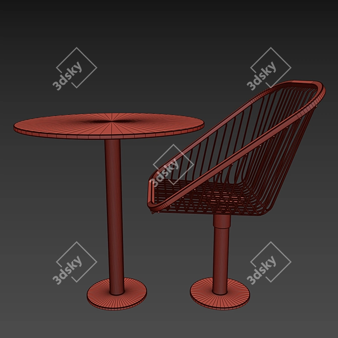 Korg Street Set: Table & Arm Chair 3D model image 7