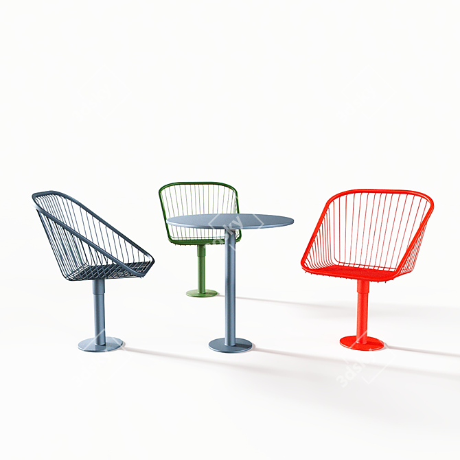 Korg Street Set: Table & Arm Chair 3D model image 9