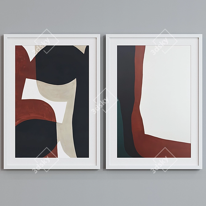 Modern Abstract Picture Frame Set 3D model image 2