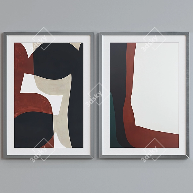 Modern Abstract Picture Frame Set 3D model image 3