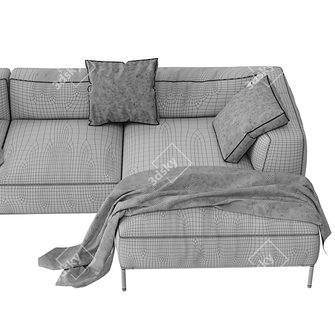 Frank Sofa: Stylish & Comfortable 3D model image 5