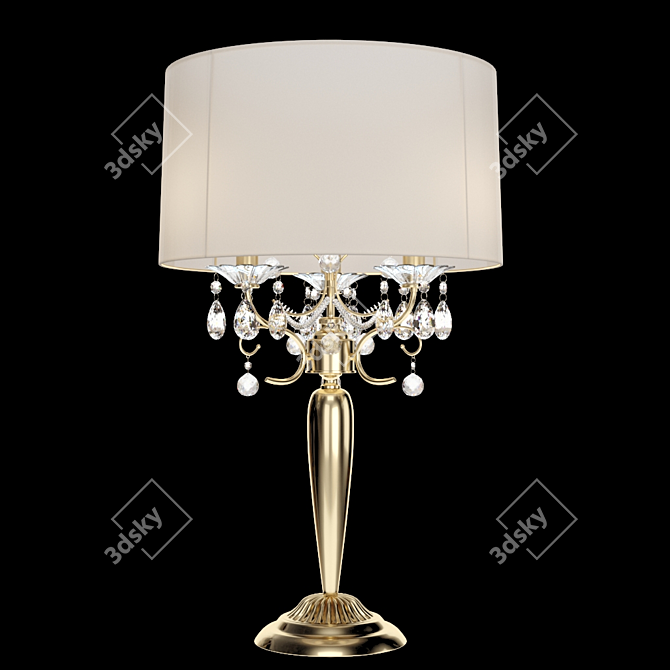 Elegant Silver Crystal Chandelier 3D model image 1