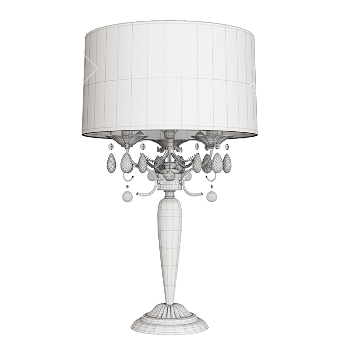 Elegant Silver Crystal Chandelier 3D model image 3