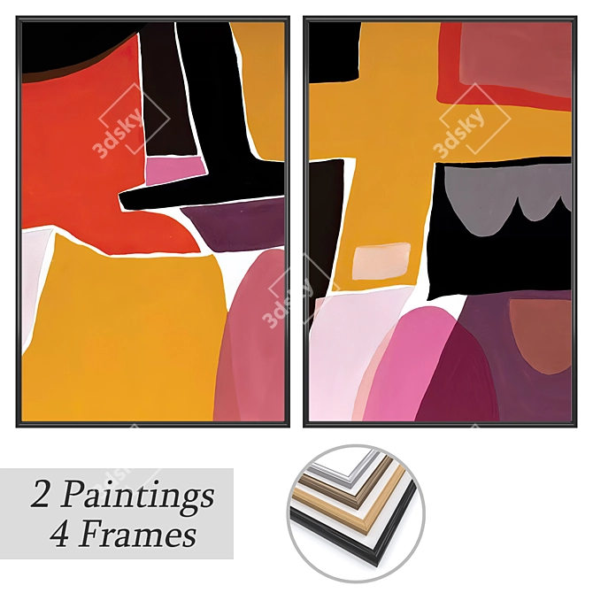 Elegant Wall Art Set 3D model image 1