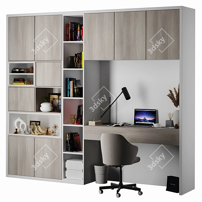 Modern Office Workstation 3D model image 2