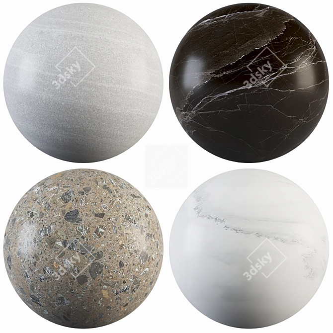 Marble 35 Collection: Gray, Brown, Beige Stone Textures 3D model image 1