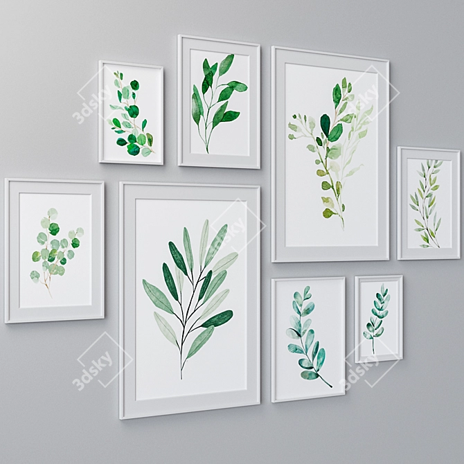 Stylish Multi-Size Framed Wall Art 3D model image 3