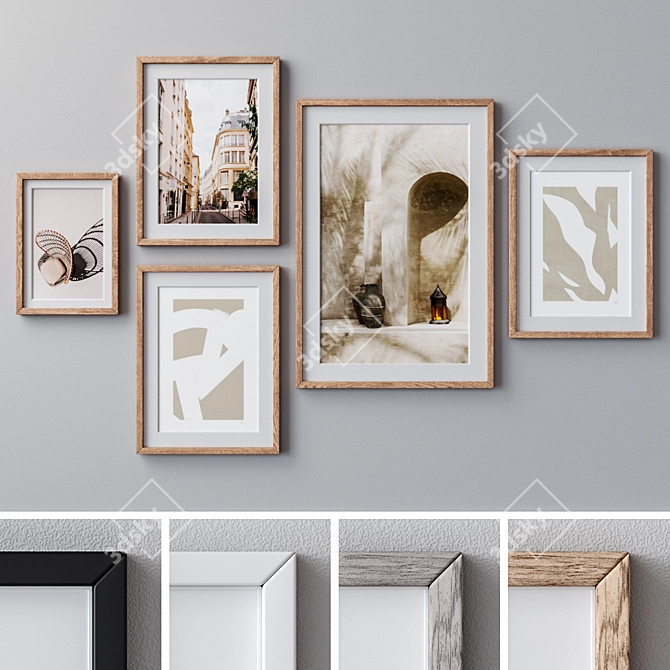 Elegant Collection of Wall Paintings 3D model image 1