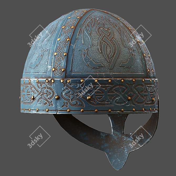 Viking Warrior Stainless Helmet 3D model image 5