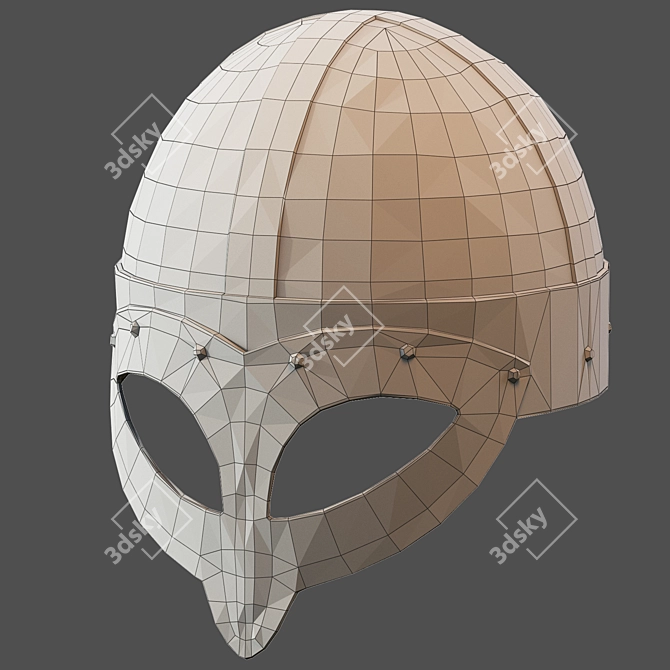 Viking Warrior Stainless Helmet 3D model image 2