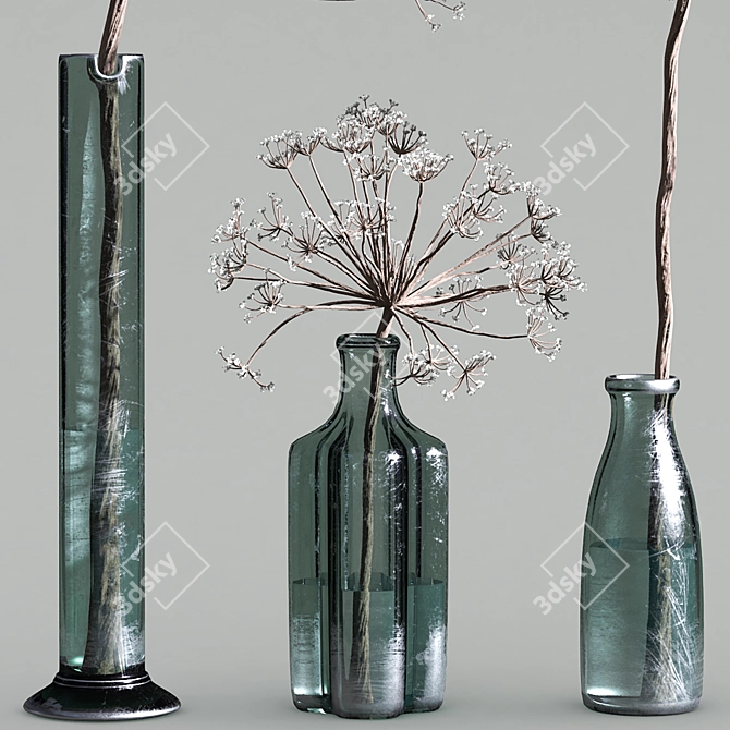 Succulent Serenity: Dry Vase Collection 3D model image 9