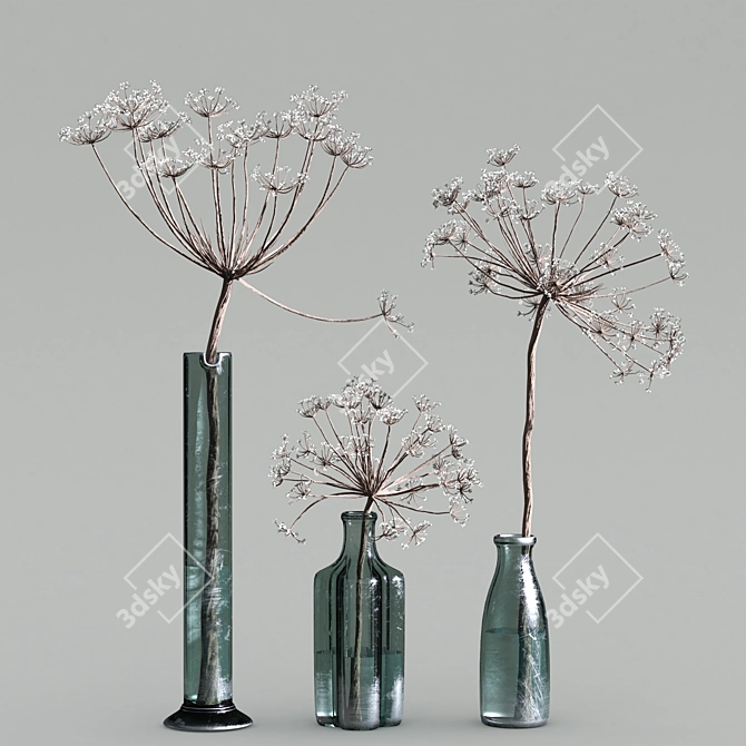 Succulent Serenity: Dry Vase Collection 3D model image 11