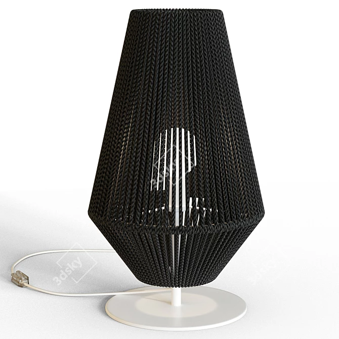 Handmade Wicker Table Lamps 3D model image 4