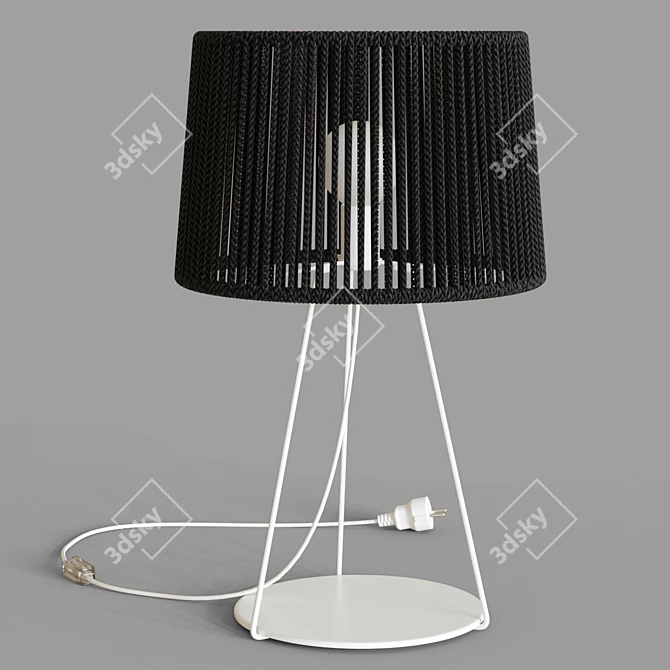 Handmade Wicker Table Lamps 3D model image 6