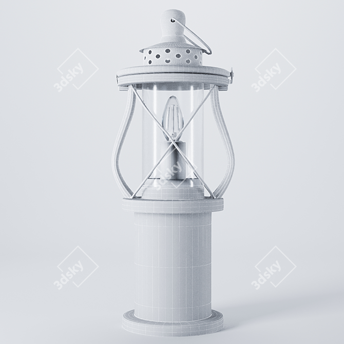 Lewiston Vintage Lantern Table Lamp 3D model image 3