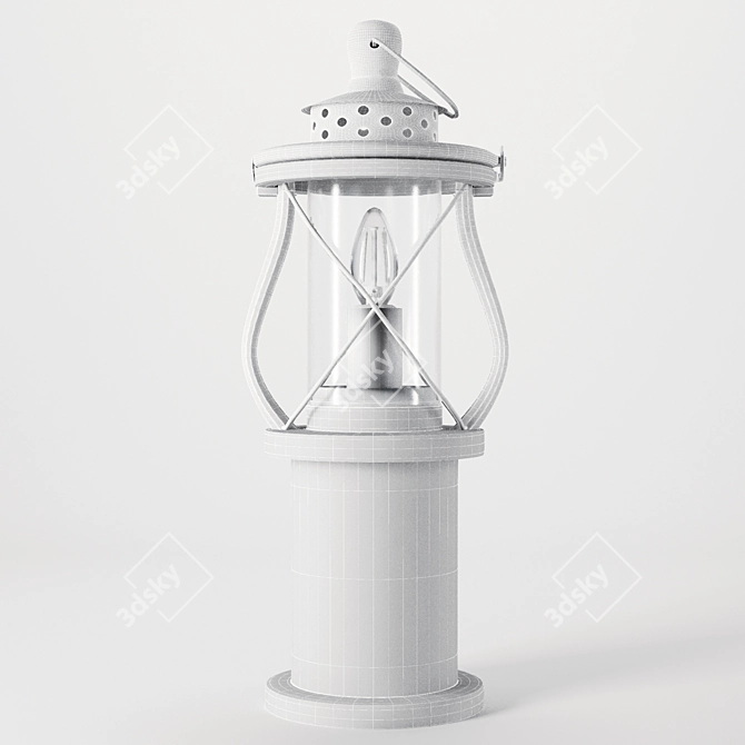 Lewiston Vintage Lantern Table Lamp 3D model image 6