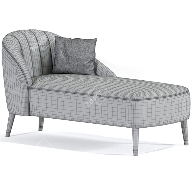 Monroe Jade Velvet Chaise Lounge: Sleek Elegance for Ultimate Comfort 3D model image 4