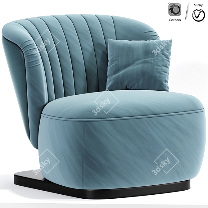 Stylish Amelia Armchair: Black Tie Elegance 3D model image 1