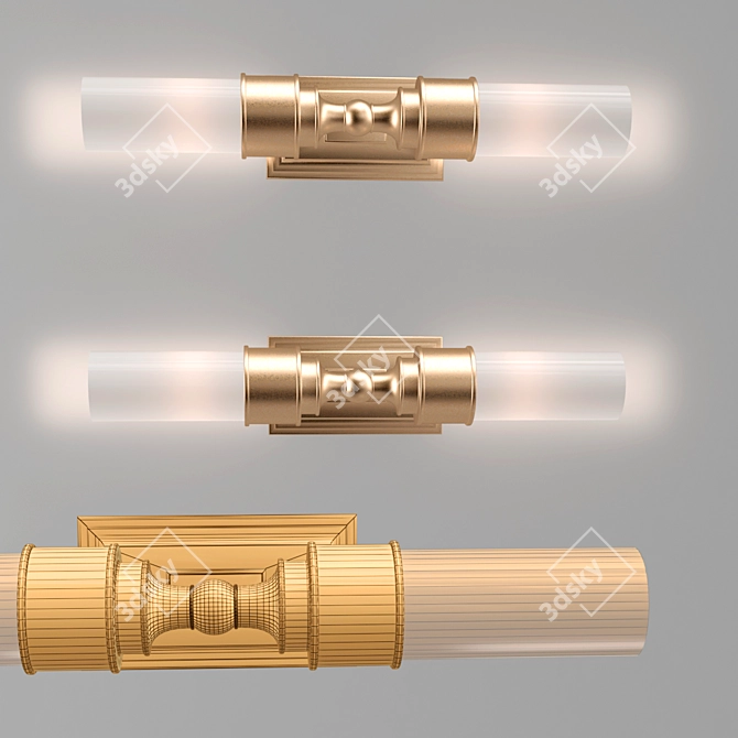 Sussex Double Tube Sconce - Sleek Wall Lighting Fixture 3D model image 2