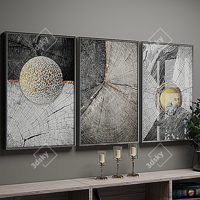 Elegant Frame Set: 5 Colors, 60x90 cm 3D model image 3