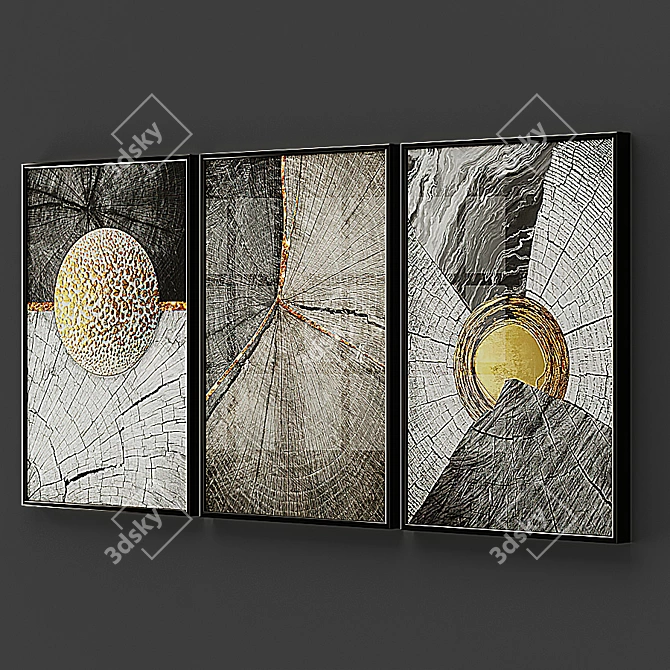 Elegant Frame Set: 5 Colors, 60x90 cm 3D model image 4
