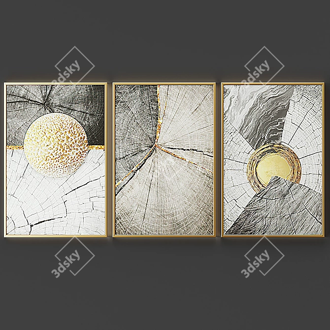 Elegant Frame Set: 5 Colors, 60x90 cm 3D model image 6