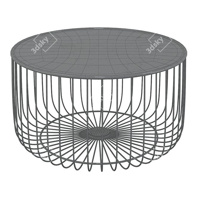 Modern Minimalist Wire Coffee Table 3D model image 3