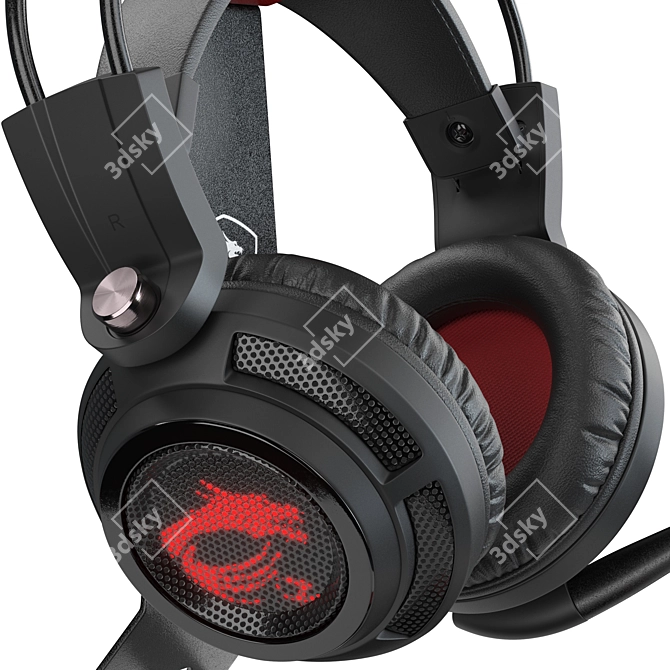 MSI DS502 Gaming Headset with HS01 Stand 3D model image 5