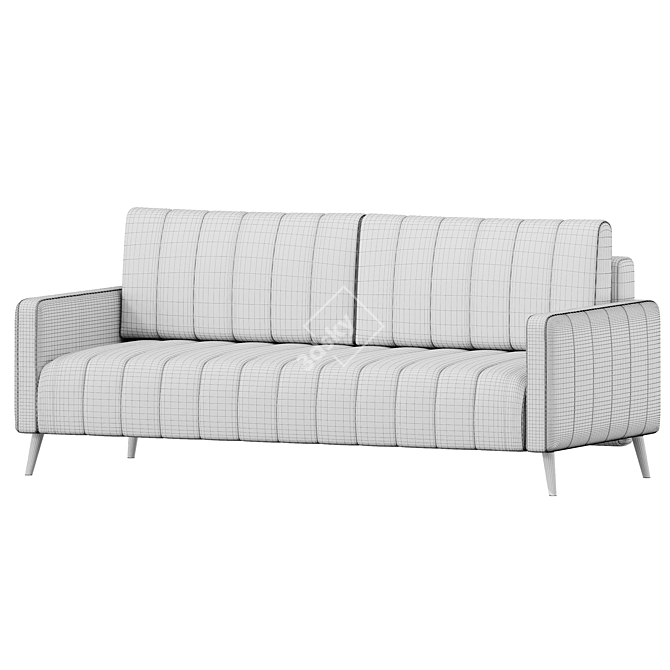 Geometric Stitch Velvet Sofa 3D model image 3