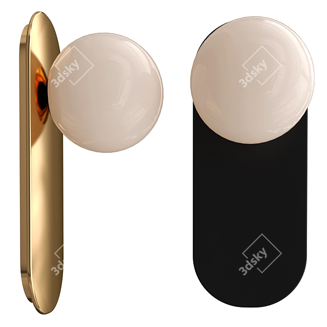 Sleek Spherical Glass Sconce 3D model image 1