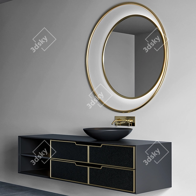 Modern Bathroom Furniture Set 3D model image 3