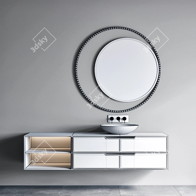 Modern Bathroom Furniture Set 3D model image 4