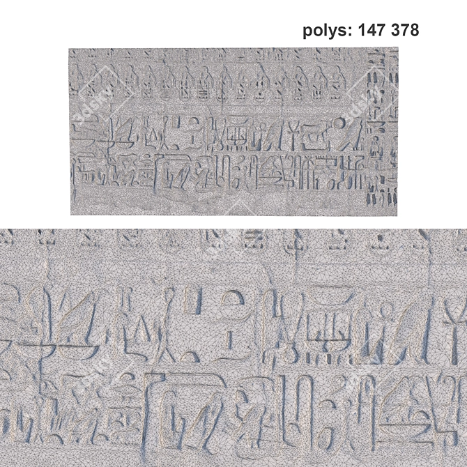 Egyptian Wall 301: Ancient Ornament Model 3D model image 5