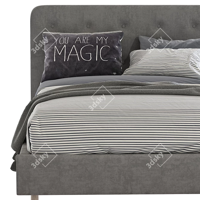 Elegance Tufted Upholstered Bed 3D model image 4