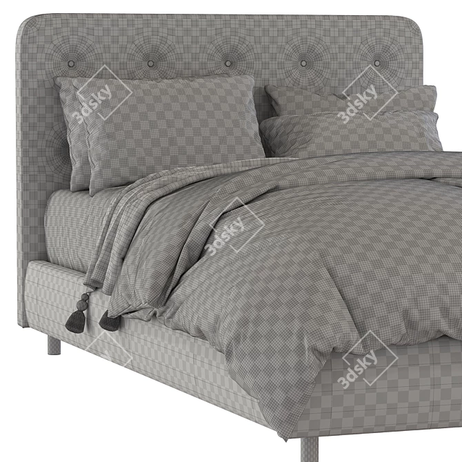 Elegance Tufted Upholstered Bed 3D model image 5