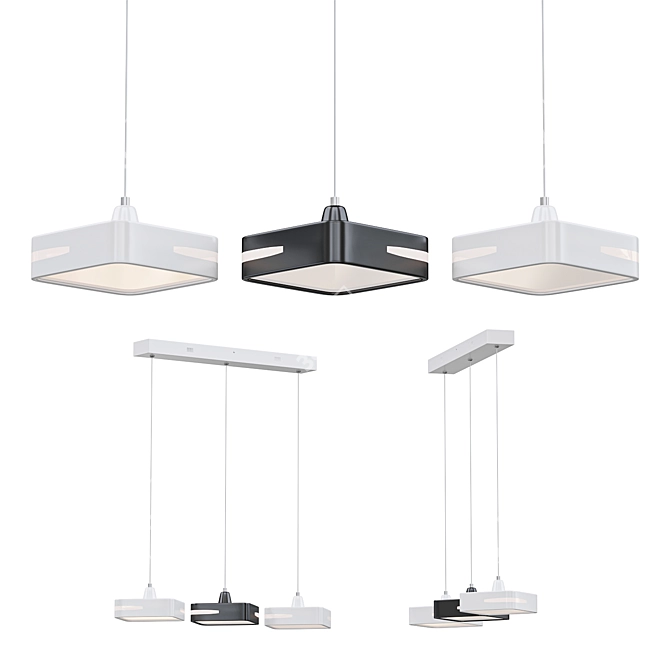 Sleek Nordic LED Chandelier 3D model image 1