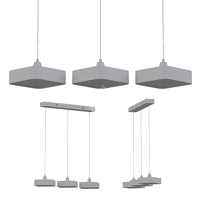 Sleek Nordic LED Chandelier 3D model image 2