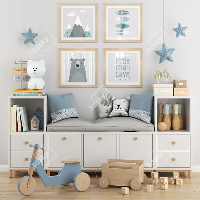 Kids Room Decor Set 3D model image 1