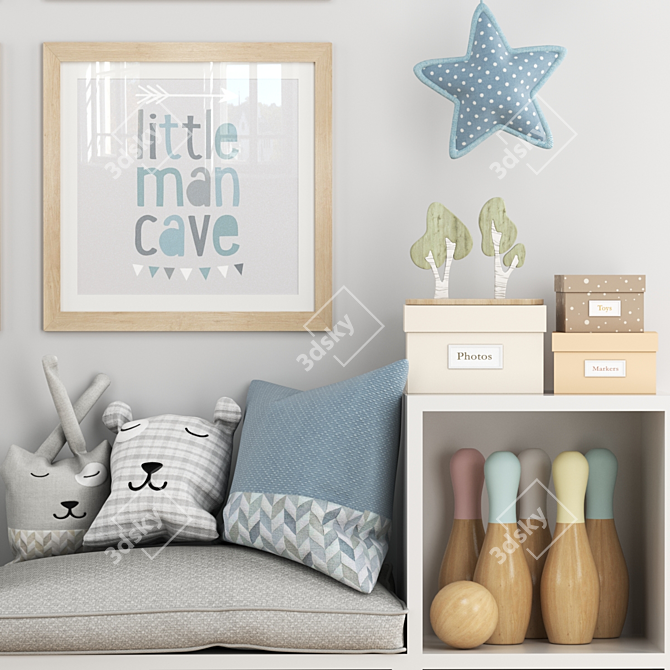 Kids Room Decor Set 3D model image 2