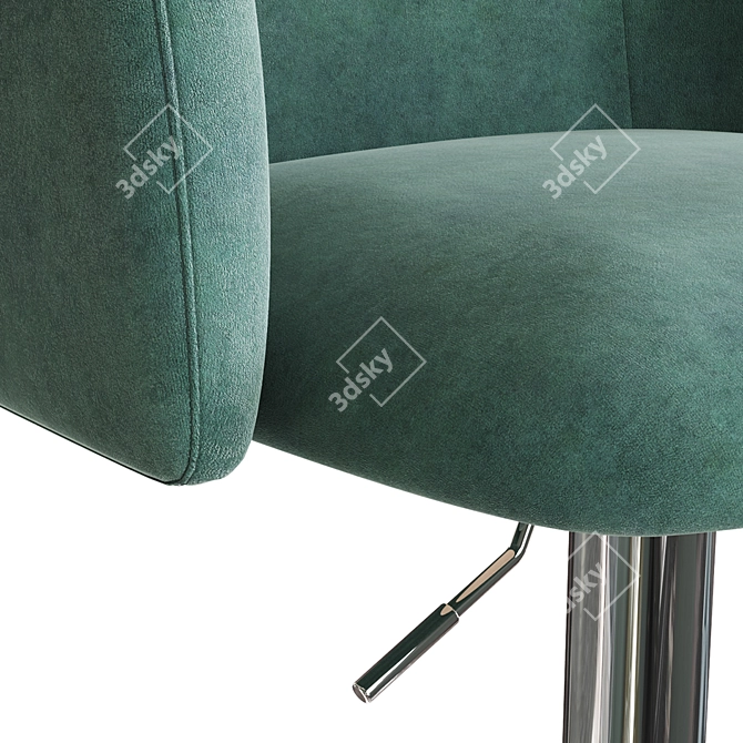 Millie Chrome Bar Chair 3D model image 2